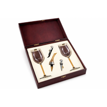 Винний подарунковий набір Moltis – 2 келихи з відкривачкою, аератором і пробкою 10120