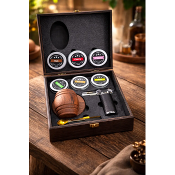 Смокер для віскі Moltis — подарунковий набір для копчення віскі та коктейлів у дерев’яній коробці