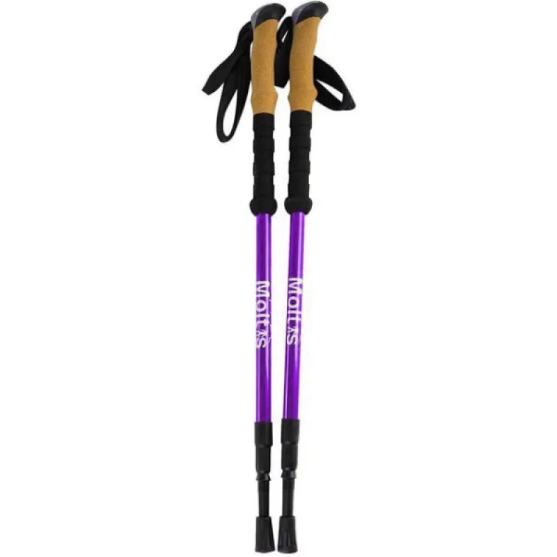 Трекінгові палки Moltis Relax 135 Antishock LUX фіолетові: телескопічні, з амортизацією, для туризму