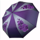 Жіноча складана парасолька-напівавтомат c принтом орхідей фіолетовий, 509-5 20135