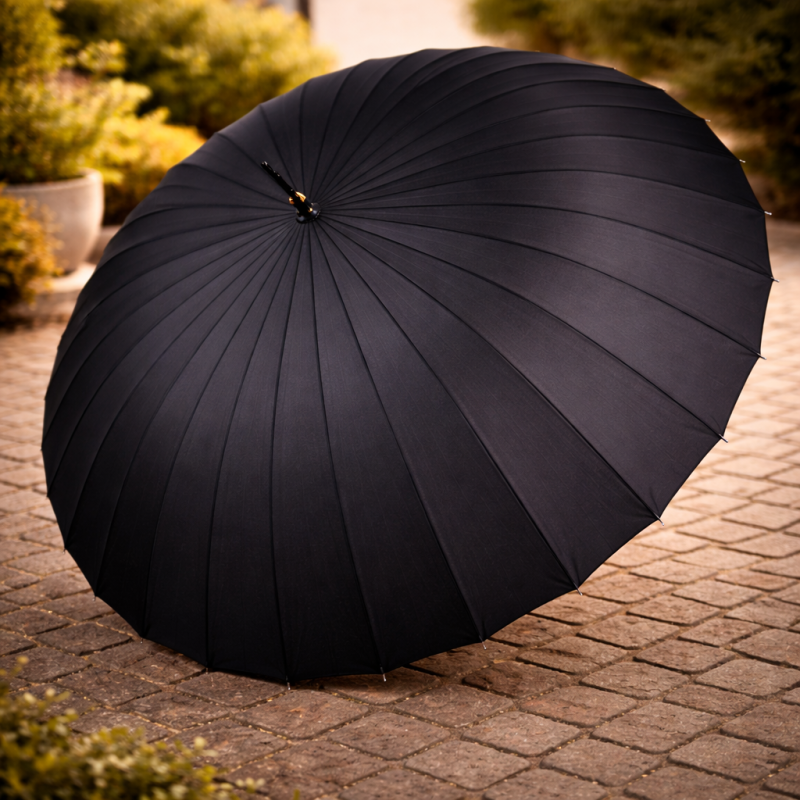 Чорна парасоля-тростина, діаметр 115 СМ, карбон FREI-REGEN, 1507-1 (24 спиці)