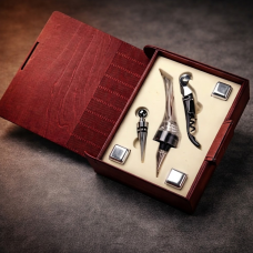 Подарочный винный набор Moltis в деревянном футляре-книге (без гравіювання) MV-1204