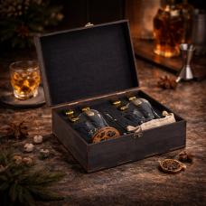Подарункові набори Moltis Relax Whisky Stones для чоловіків, Quadro 8 шт каменів (MR-1005)