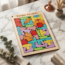 Дерев'яна іграшка тетрис KarakULi для дітей 40 елементів, Дерев'яний пазл тетрис