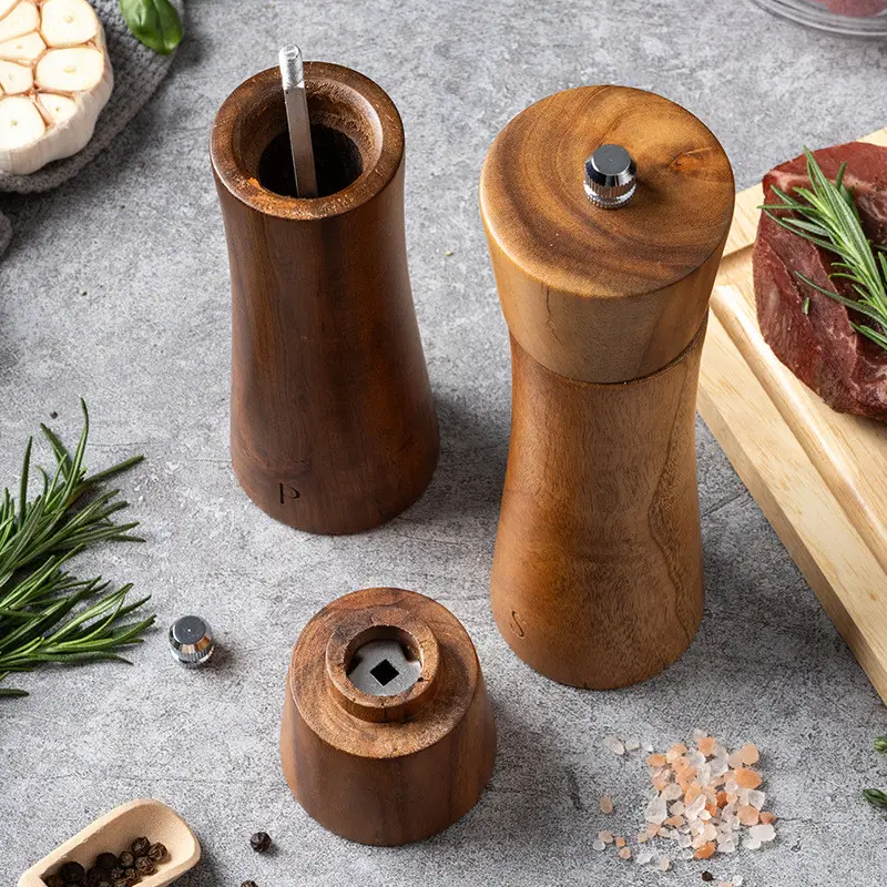 Дерев’яні млинці для солі й перцю 17см Moltis, з підставкою 10150