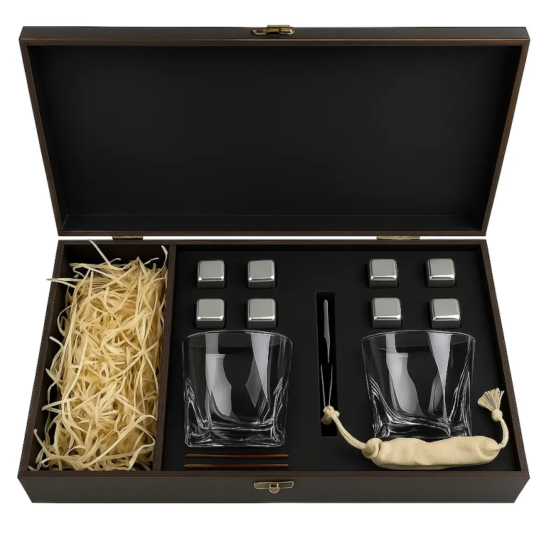 Набір 2 склянки Quadro сріблими кубиками + секція 10078