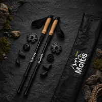 Трекінгові палиці Moltis Relax 140 Antishock чорні: для скандинавської ходьби, з амортизацією