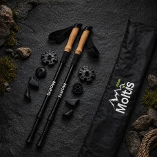 Трекінгові палиці Moltis Relax 140 Antishock чорні: для скандинавської ходьби, з амортизацією