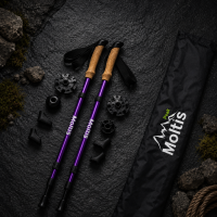 Трекінгові палиці Moltis Relax 140 Antishock фіолетові: для скандинавської ходьби, з амортизацією 10027