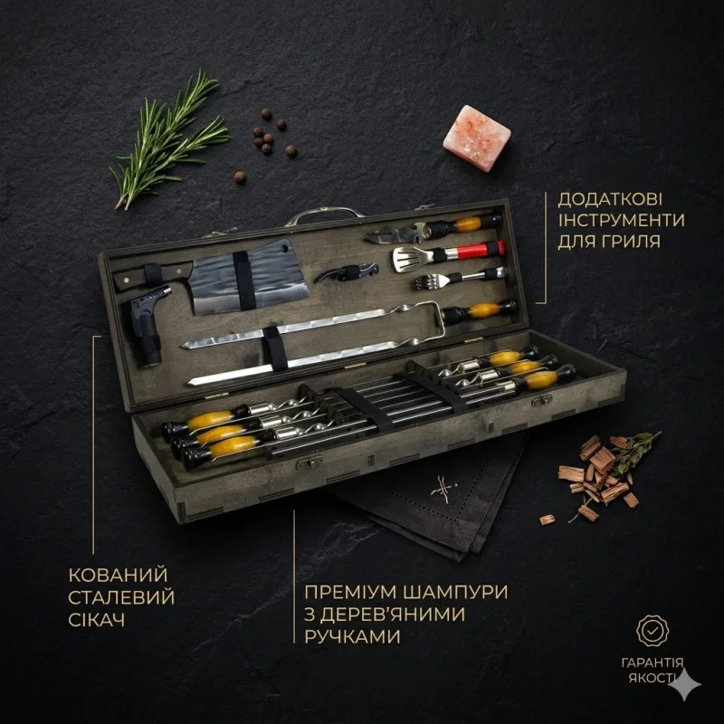 Шашличний набір для гриля та барбекю MT-10539 Темний 10109