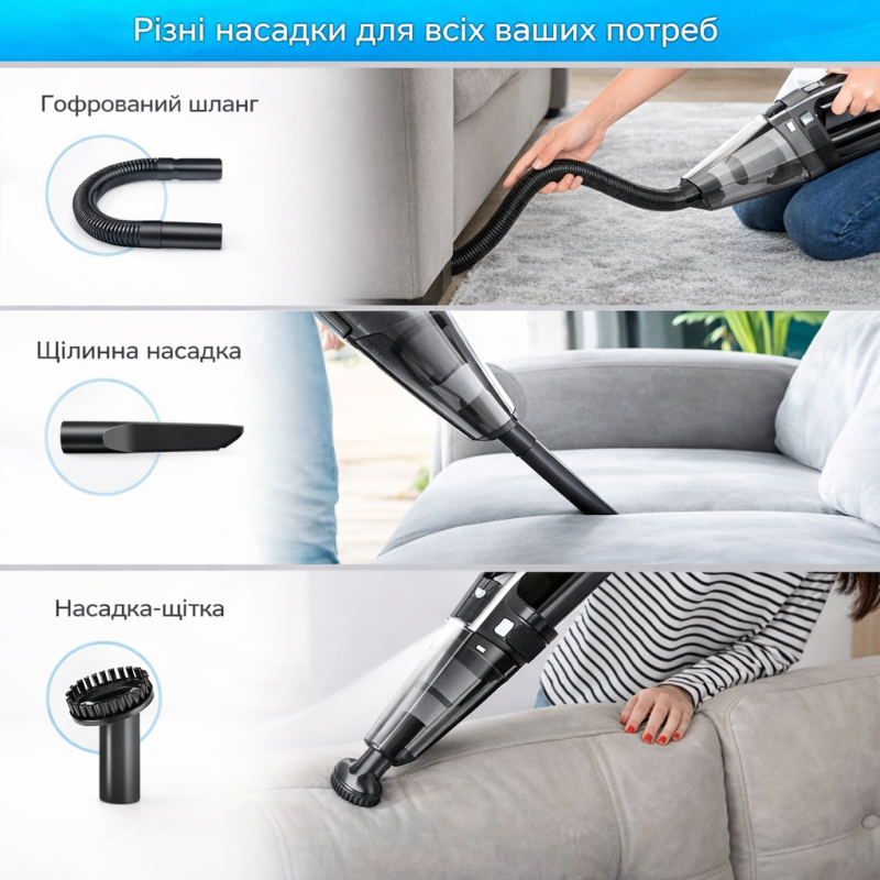 Автомобільний пилосос Moltis Q4 120W бездротовий з турбо 10003