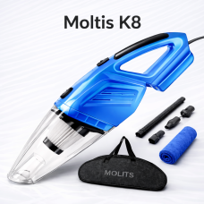 Пилосос автомобільний дротовий Moltis K8 120Вт синій, для сухого і вологого прибирання