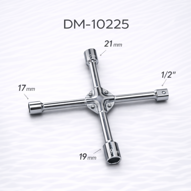 Ключ балонний хрестовий Moltis укріплений 400мм 17мм, 19мм, 21мм + 1/2 DM-10225 10022