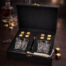 Подарунковий набір для віскі Moltis: 2 келихи Rocks + 8 охолоджуючих кубиків (MR-1017)
