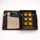 Кубики для віскі Moltis Relax Whiskey Stones Original Wood 6 шт з металу у золотом цвете (без гравировки) MBG - 10512