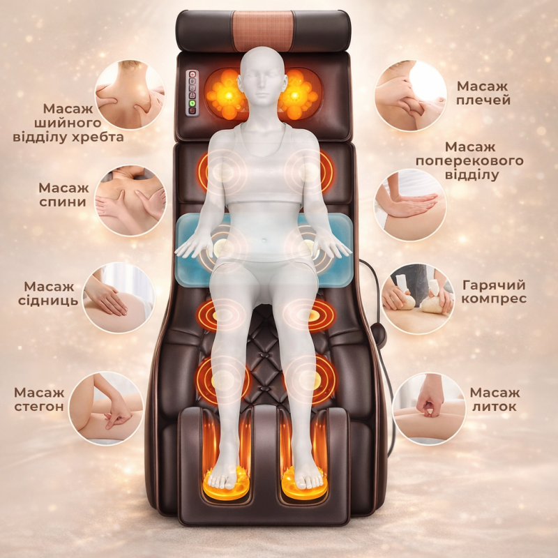 Багатофункціональний масажний матрац електричний для ніг та спини Moltis Relax Also Today MRAT-815 10038