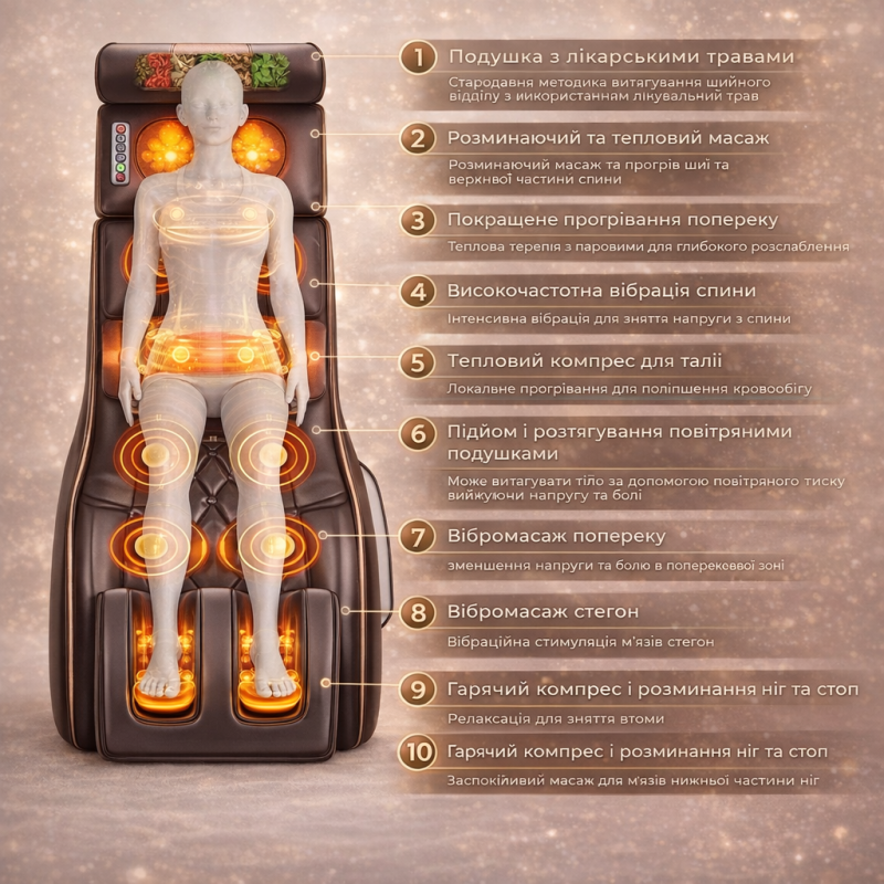 Багатофункціональний масажний матрац електричний для ніг та спини Moltis Relax Also Today MRAT-815 10038