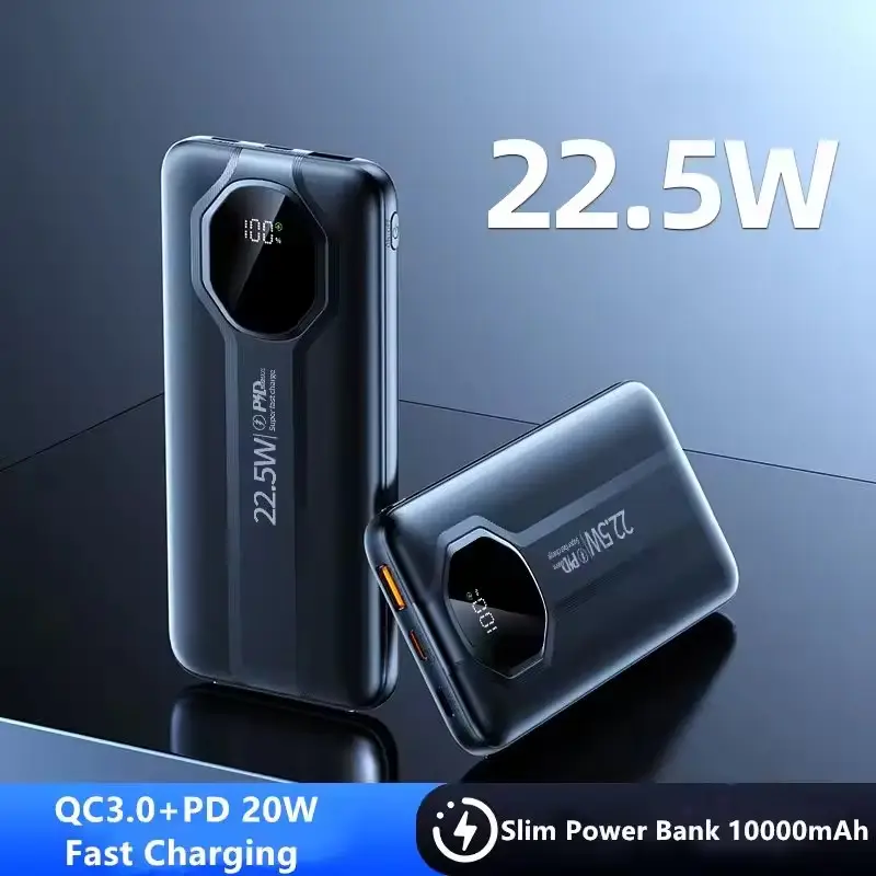 Повербанк Moltis 10000 мА·год — ультратонкий Power Bank 22.5W, швидка зарядка PD + QC 3.0, LED-дисплей, Type-C 10116