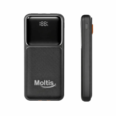 Повербанк Moltis 20000 mAh з швидкою зарядкою 22.5W, LED-дисплеєм та вбудованими кабелями USB-C і Lightning 10114