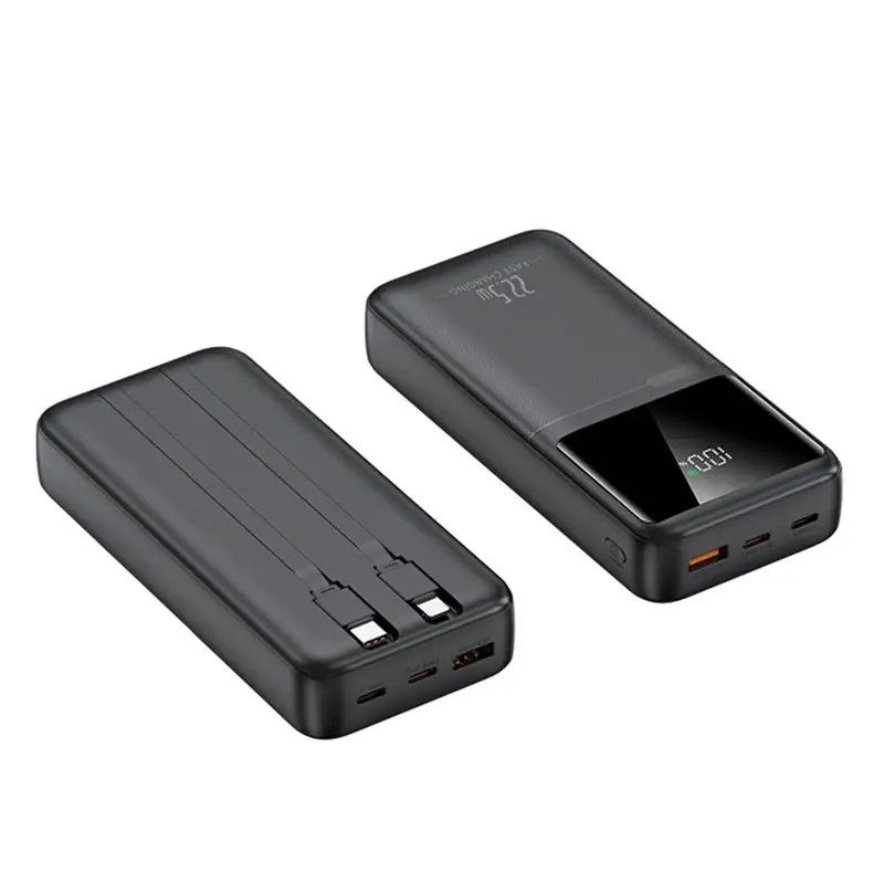 Повербанк Moltis 20000 mAh з швидкою зарядкою 22.5W, LED-дисплеєм та вбудованими кабелями USB-C і Lightning 10114