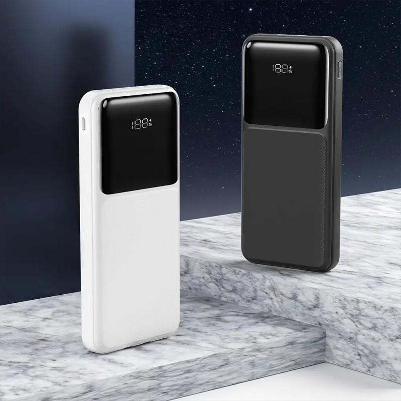 Повербанк Moltis 20000 mAh з швидкою зарядкою 22.5W, LED-дисплеєм та вбудованими кабелями USB-C і Lightning 10114