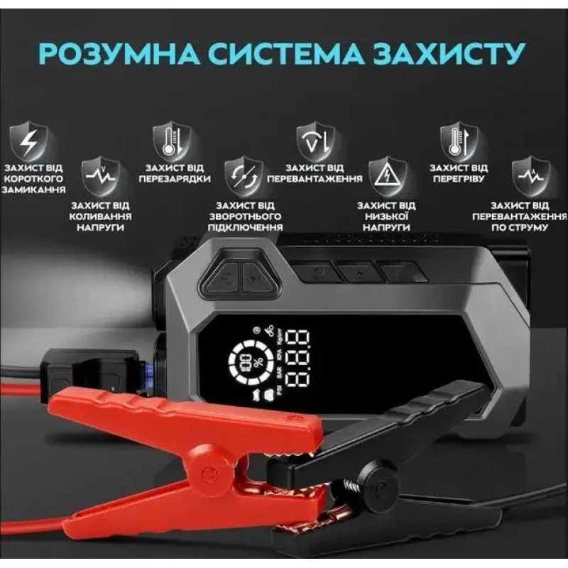 Пусковий пристрій для автомобіля MOLTIS JUMP STARTER + компресор DM-9556