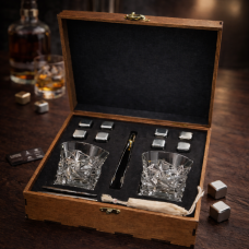 Подарунковий набір для віскі Moltis: 2 келихи Rocks + 8 охолоджуючих кубиків (MR-1020)