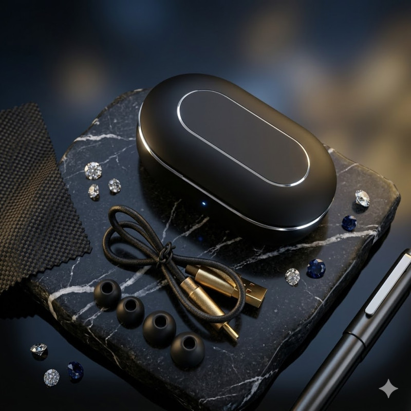 Бездротові TWS навушники Moltis Q25, спортивні, з індикатором заряду, Power Bank та водозахистом 10154