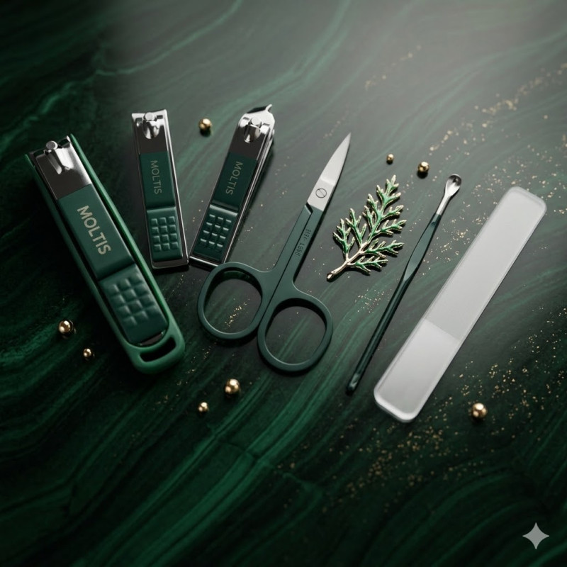 Манікюрний набір Moltis Ouriner MS Lux_6 предметів, Зелений