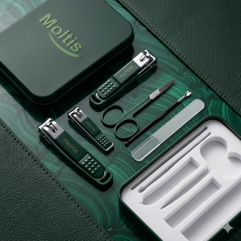 Манікюрний набір Moltis Ouriner MS Lux_6 предметів, Зелений