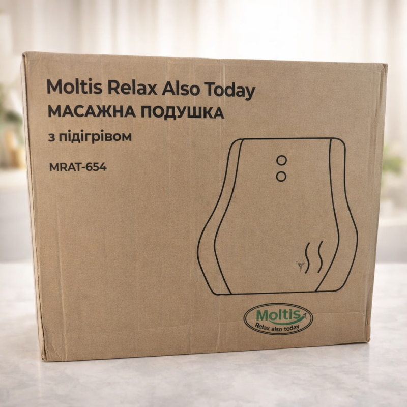 Електричний масажер Moltis Relax Also Today для шиї, спини та тіла – масажна подушка з підігрівом (MRAT-654) 10039