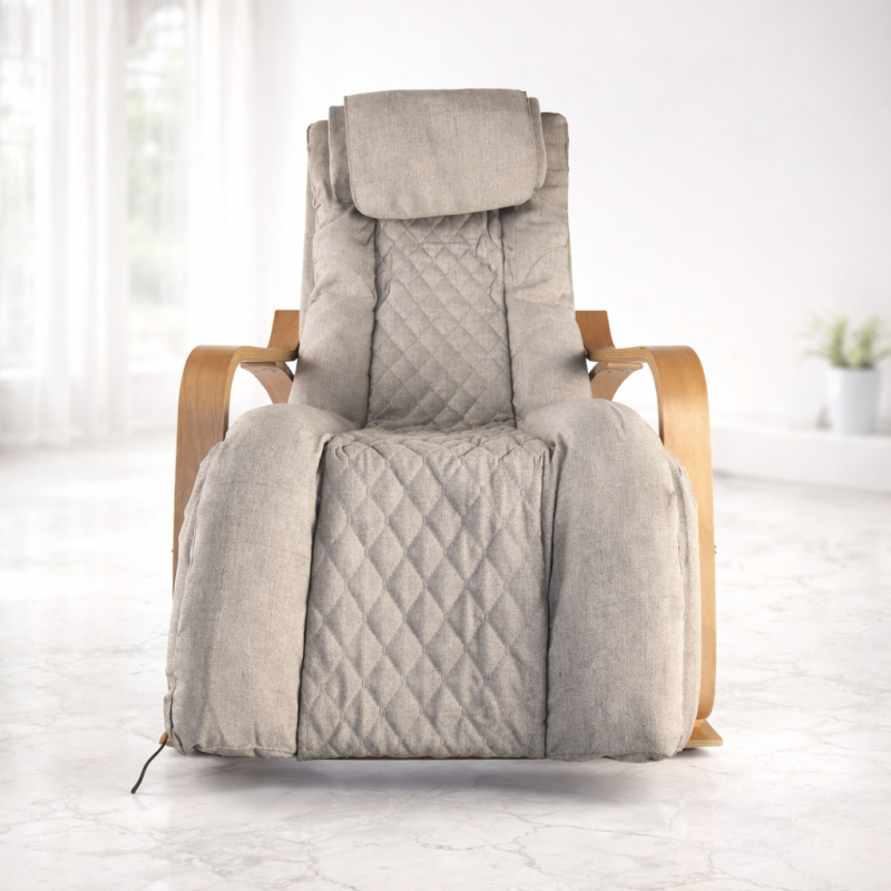 Масажне крісло-гойдалка Moltis Ергономічне + дистанційний пульт управління (шкіра + сітчаста тканина) 10042