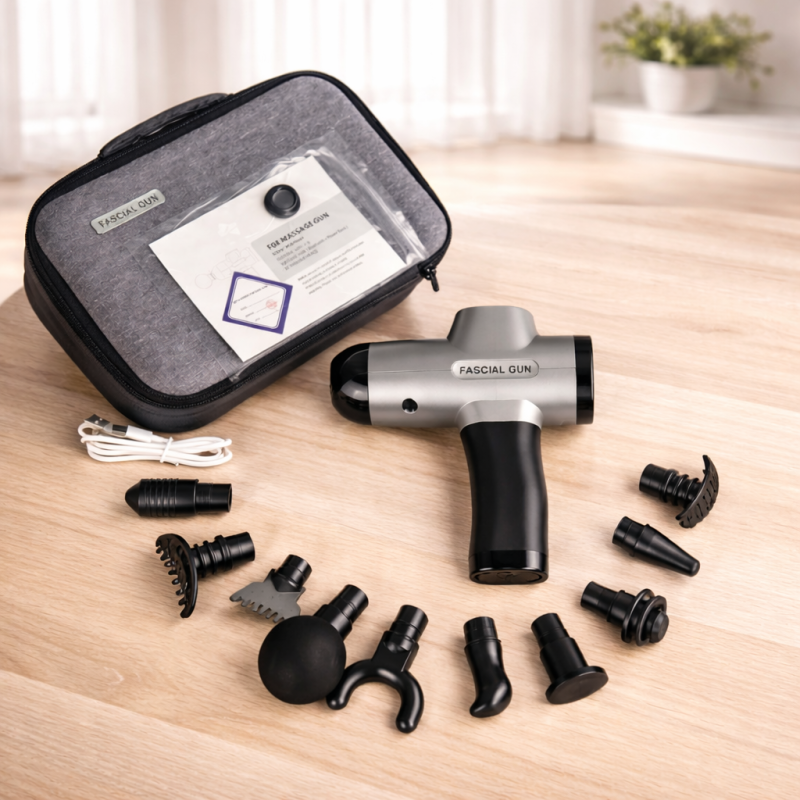 Масажер ручний Fascial Gun F-08 Moltis Relax also today (масажний пістолет) у кейсі (Bluetooth + Power Bank) 10048