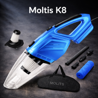 Пилосос автомобільний дротовий Moltis K8 120Вт синій, для сухого і вологого прибирання