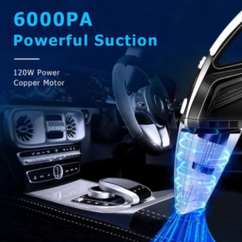 Пилосос автомобільний дротовий Moltis K8 120Вт синій, для сухого і вологого прибирання