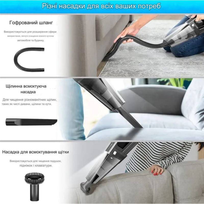 Автомобільний пилосос Moltis Q4 120W бездротовий з турбо