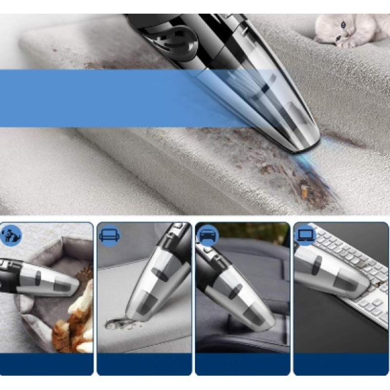 Пилосос автомобільний бездротовий Moltis M2 120W для сухого та вологого прибирання, акумуляторний