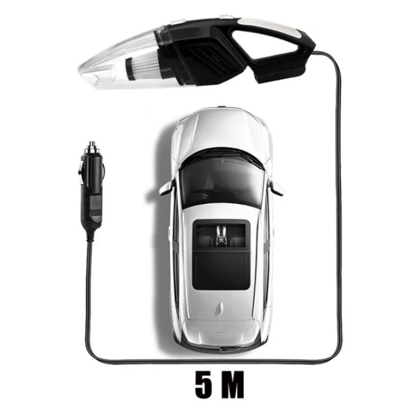 Пилосос автомобільний дротовий Moltis K8 120Вт чорний для сухого та вологого прибирання 10001