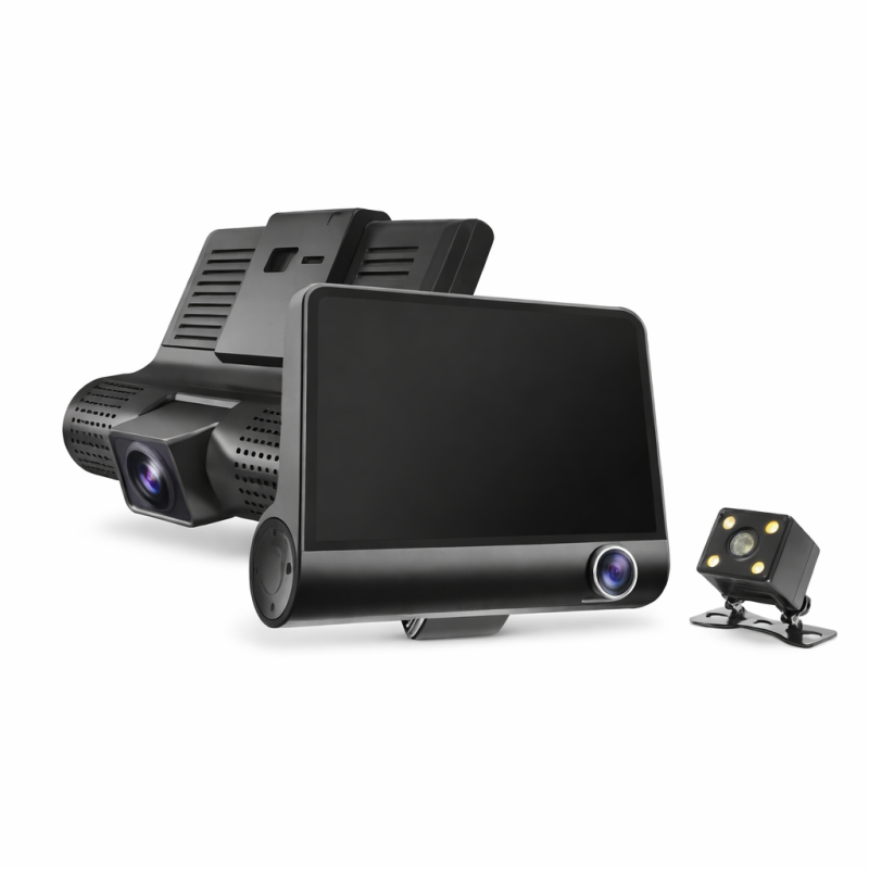 Відеореєстратор Moltis VR-125 з трьома камерами, HD 720p, салон + задня камера, 30 fps, USB