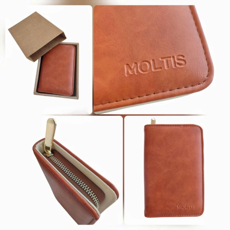 Манікюрний набір Moltis Maxi Braun PRO_12 предметів стильний Lux в чохлі з екошкіри