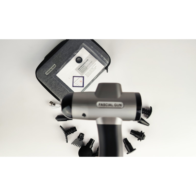 Масажер ручний Fascial Gun F-08 Moltis Relax also today (масажний пістолет) у кейсі (Bluetooth + Power Bank)