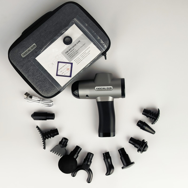Масажер ручний Fascial Gun F-08 Moltis Relax also today (масажний пістолет) у кейсі (Bluetooth + Power Bank)