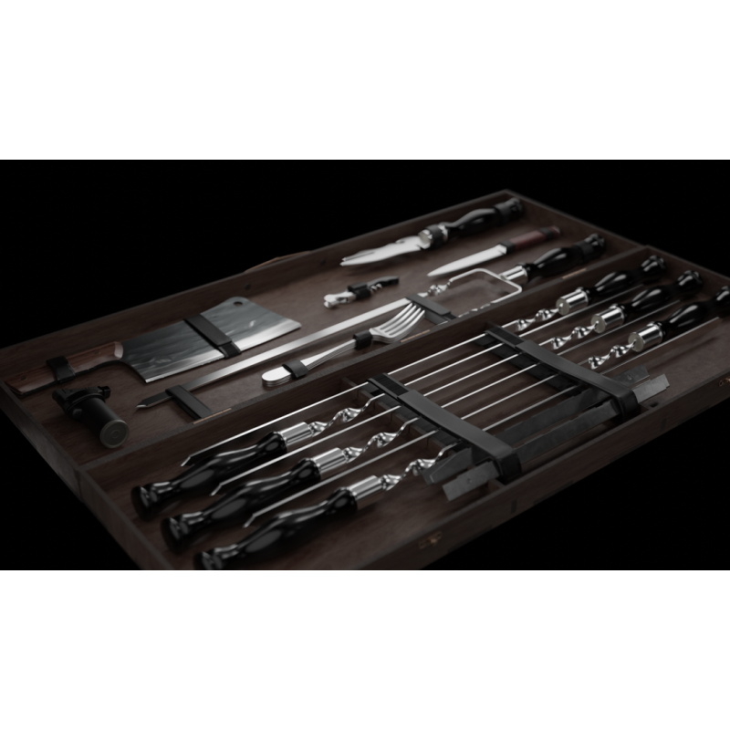 Шашличний набір для гриля та барбекю MT-10536 Темний