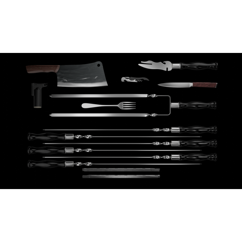 Шашличний набір для гриля та барбекю MT-10536 Темний