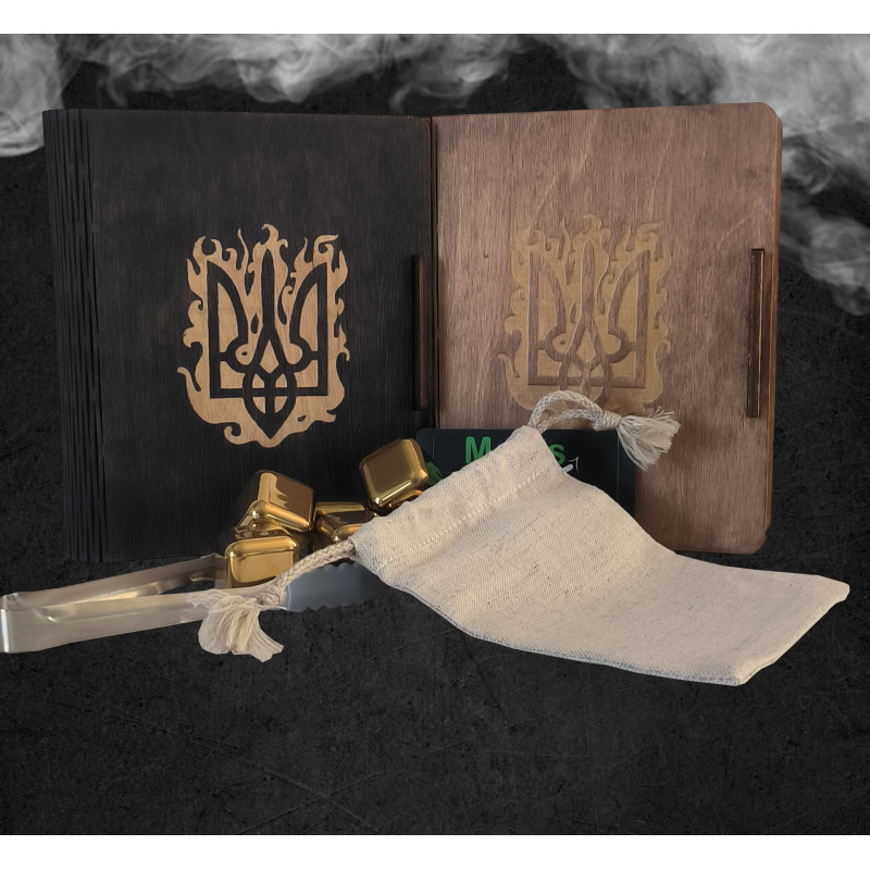 Кубики для віскі Moltis Relax Whiskey Stones Original Wood 8 шт з металу у золотому кольорі MBG - 10510