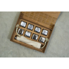 Кубики для віскі Moltis Relax Whiskey Stones Original Wood 8 шт з металу у серебряном цвете (без гравировки) MBS - 10506