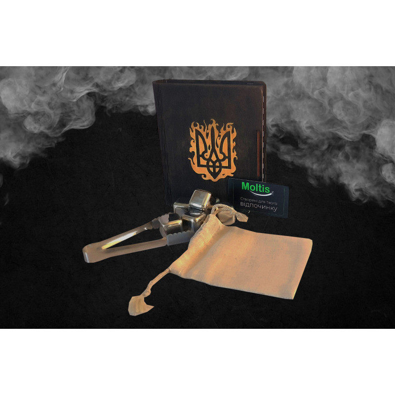 Кубики для віскі Moltis Relax Whiskey Stones Original Wood 6 шт з металу у серебряном цвете MBS - 10500