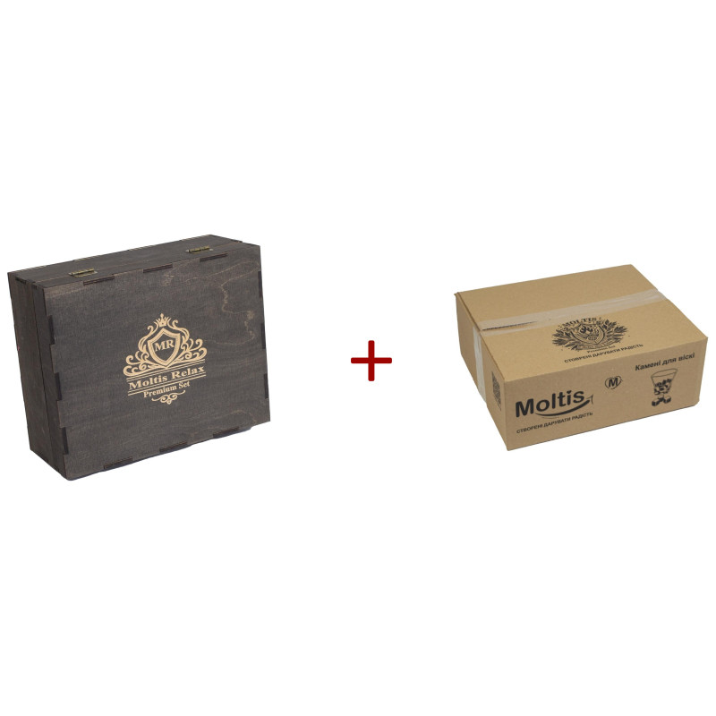 Подарункові набори Moltis Relax Whisky Stones для чоловіків, Quadro 8 шт каменів (MR-1005)