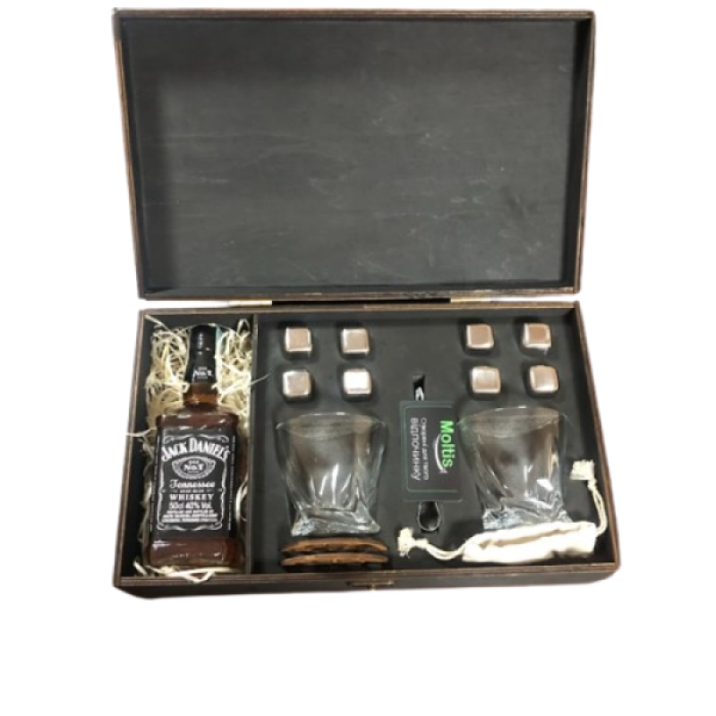 Набір 2 склянки Quadro сріблими кубиками + секція