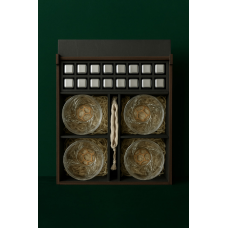 Подарунковий набір Moltis Relax – 4 склянки Quadro та 16 металевих охолоджуючих кубиків (MR-4001)